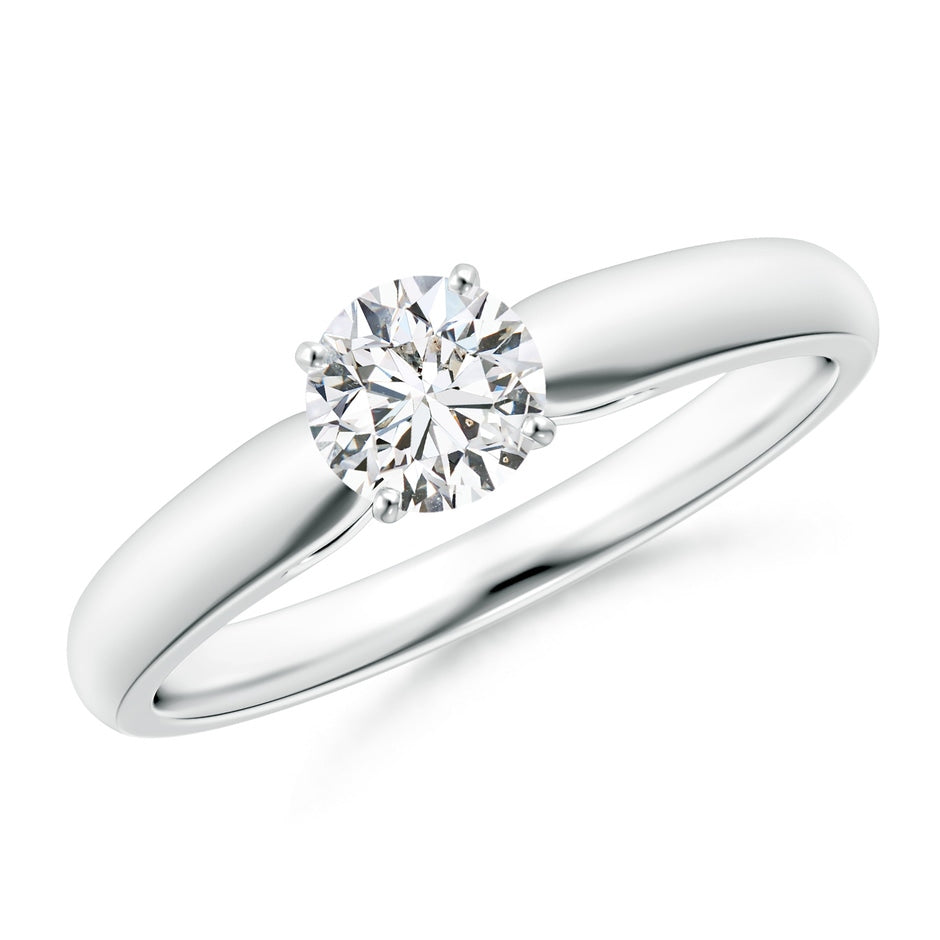 Classic Solitaire Diamond Rounded Cathedral Engagement Ring