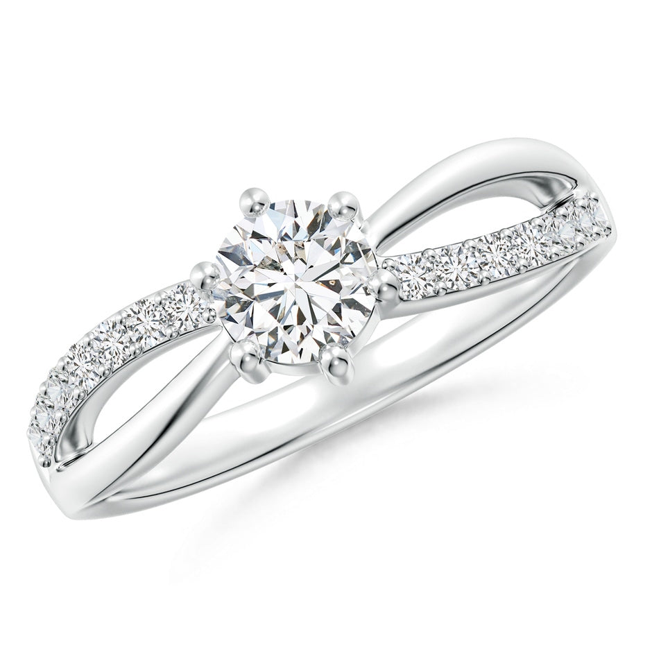 Prong Set Round Diamond Split Shank Promise Ring