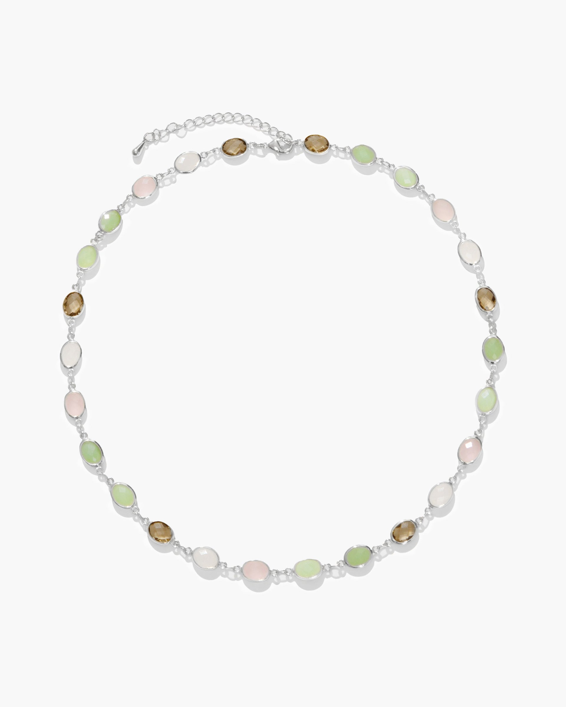 Whimsical Romance Stone Necklace in Silver