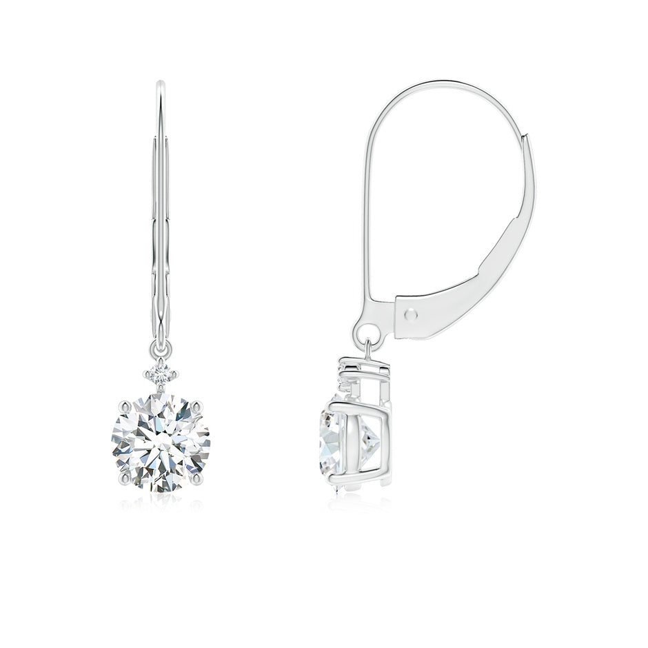 Prong-Set Round Lab-Grown Diamond Leverback Dangle Earrings