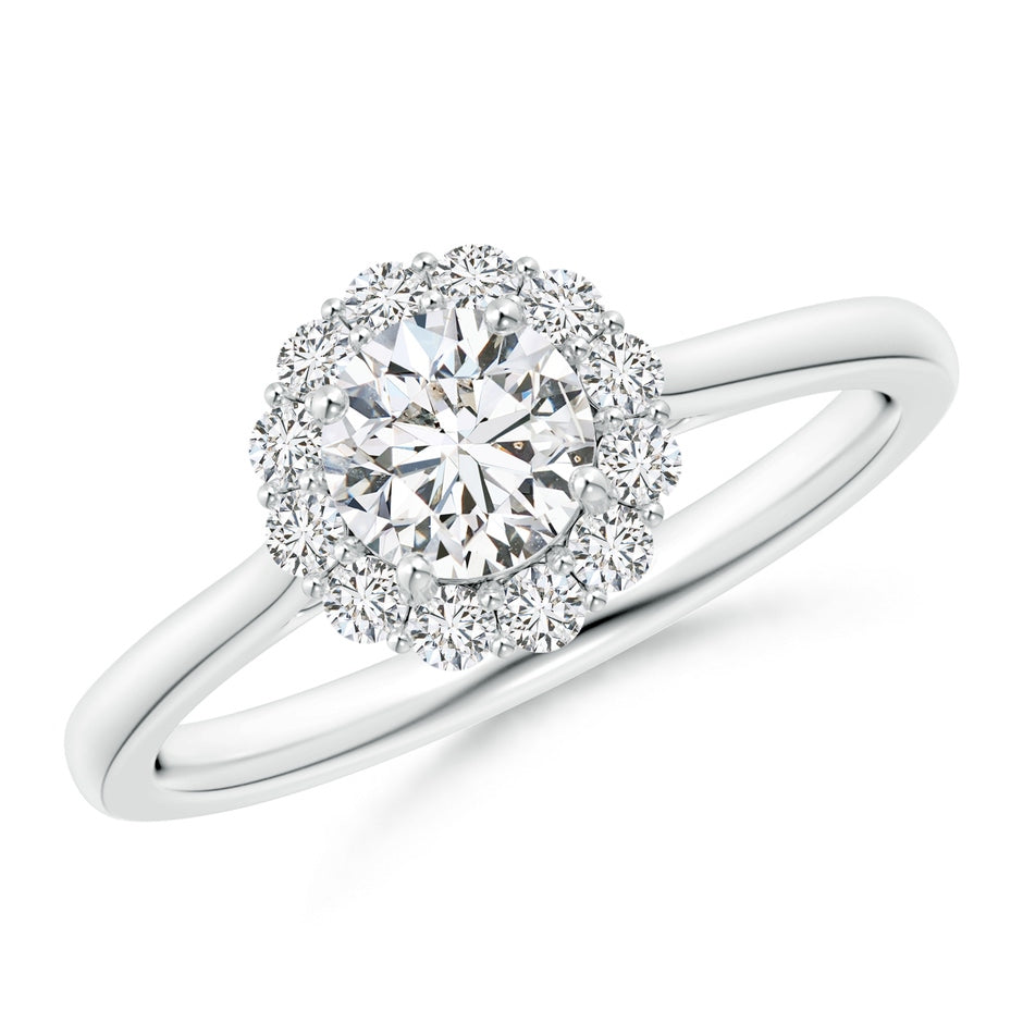 Classic Round Diamond Scalloped Halo Ring