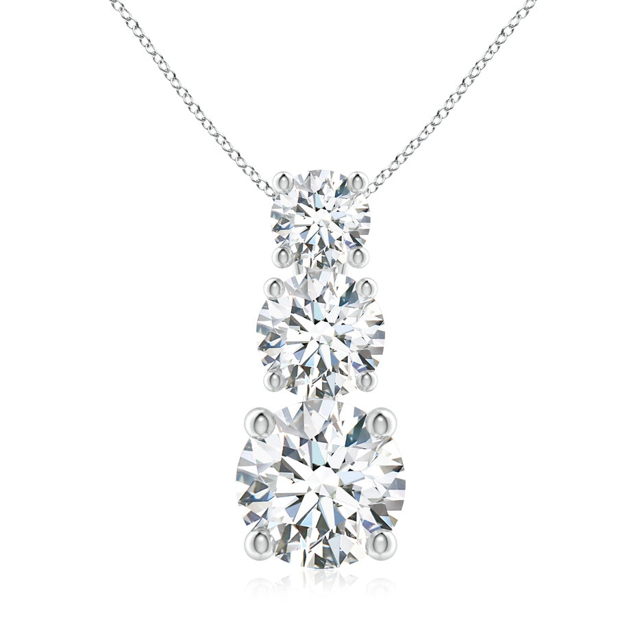 Graduated Round Lab-Grown Diamond Three Stone Pendant