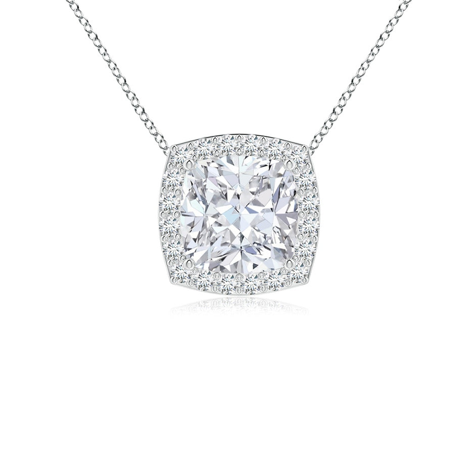 Vintage Inspired Cushion Lab-Grown Diamond Halo Pendant