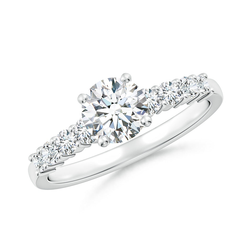 Lab-Grown Solitaire Round Diamond Graduated Engagement Ring