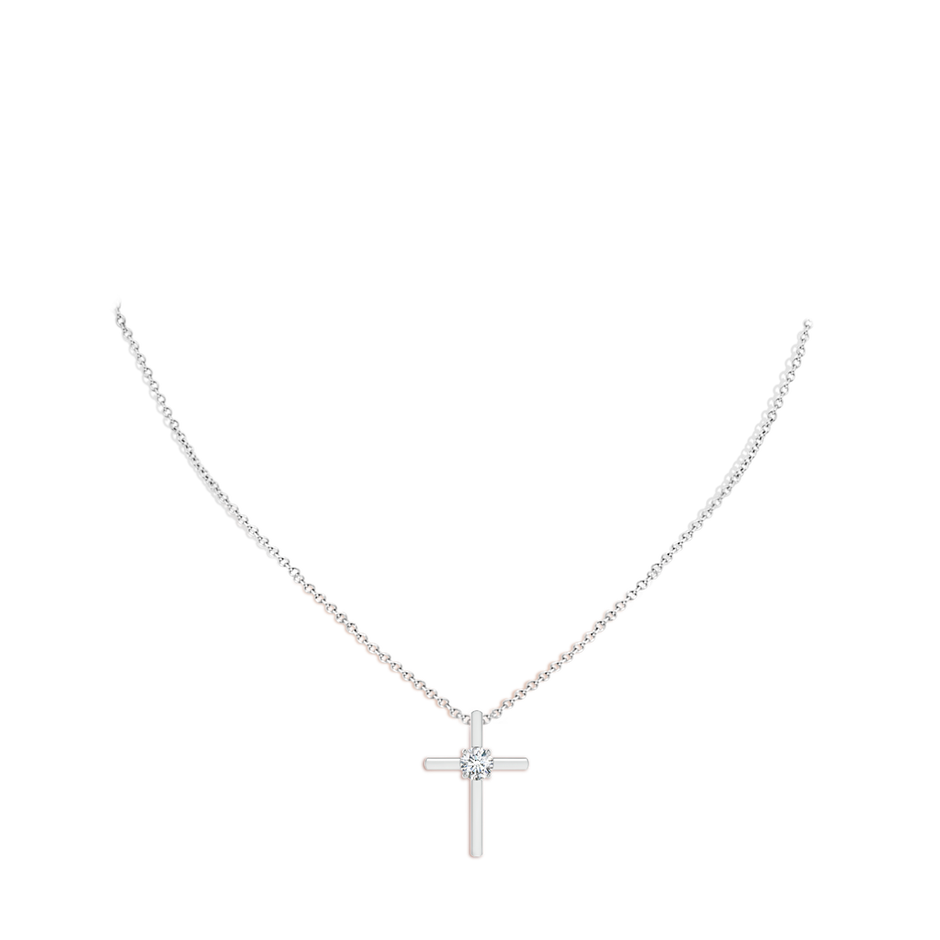 Prong-Set Round Lab-Grown Diamond Solitaire Cross Pendant
