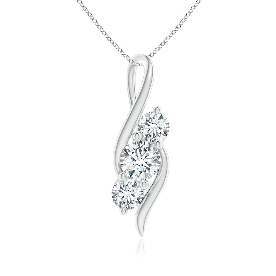 Lab-Grown Diamond Three Stone Pendant with Twisted Bale