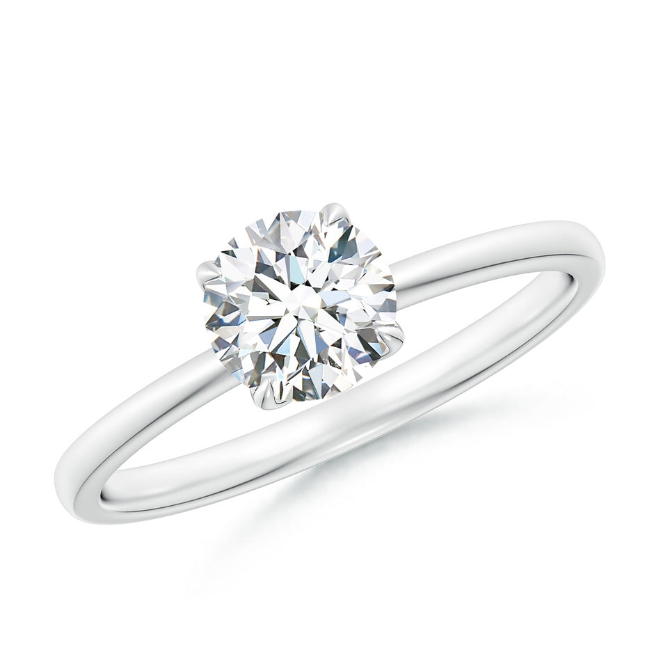 Solitaire Round Claw-Set Diamond Classic Engagement Ring