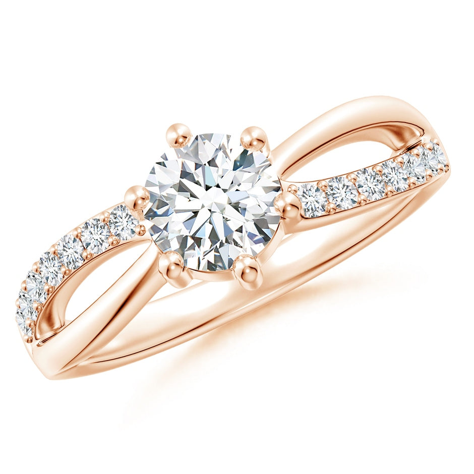 Prong Set Round Diamond Split Shank Promise Ring