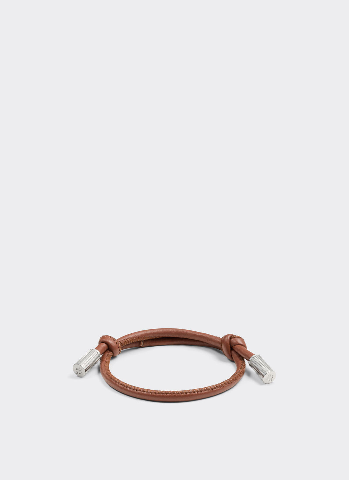 Tubular leather bracelet with engraved Prancing Horse