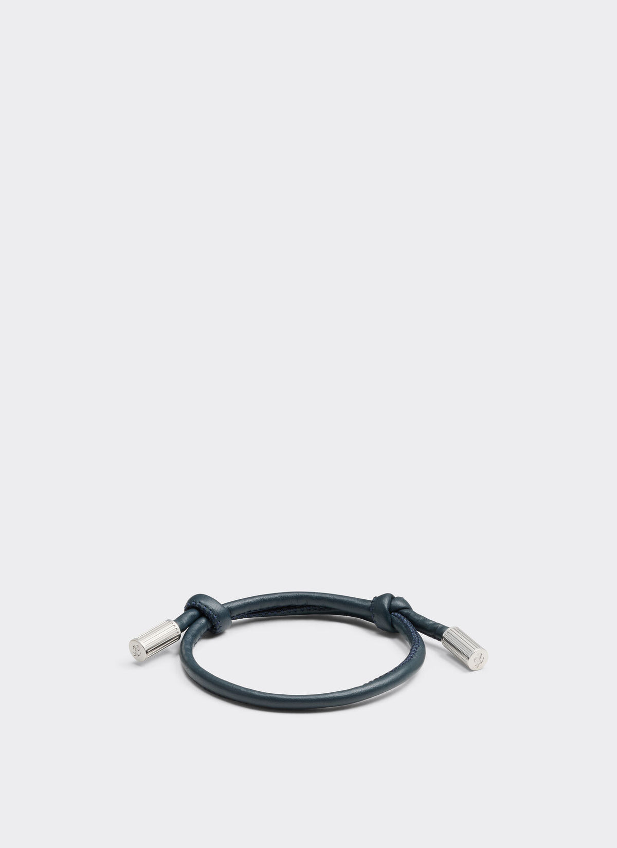 Tubular leather bracelet with engraved Prancing Horse