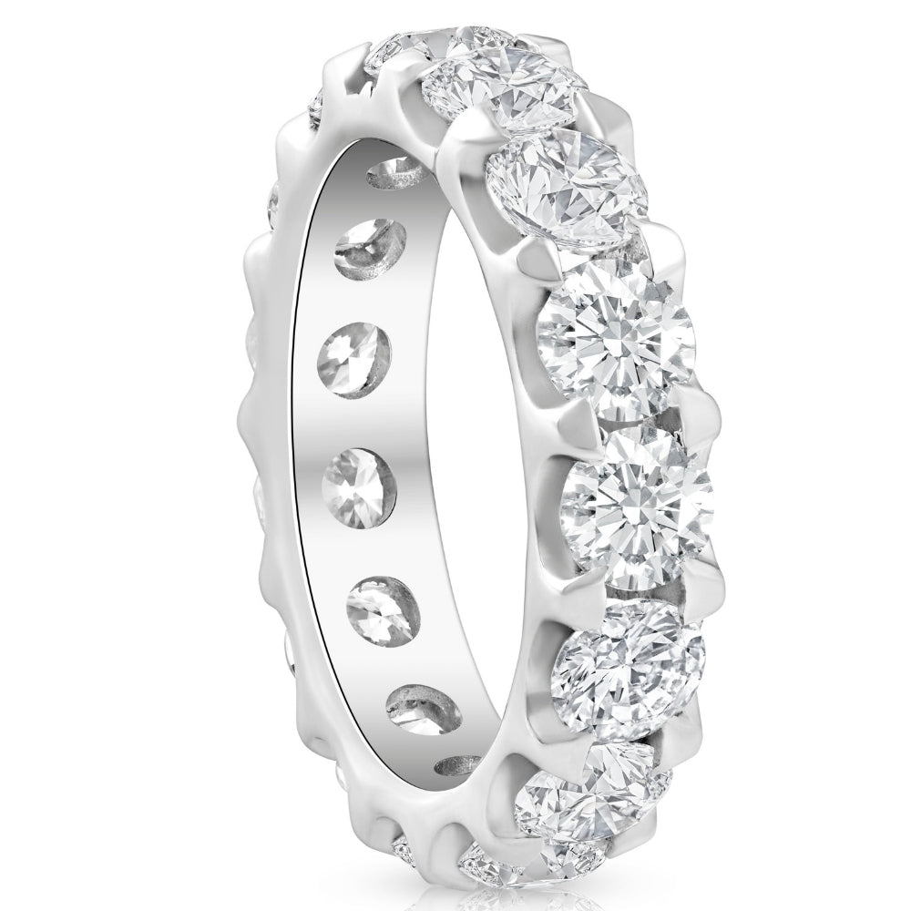 5 Ct Moissanite Eternity Ring in 10k White, Yellow, or Rose Gold (F-G,VVS2)