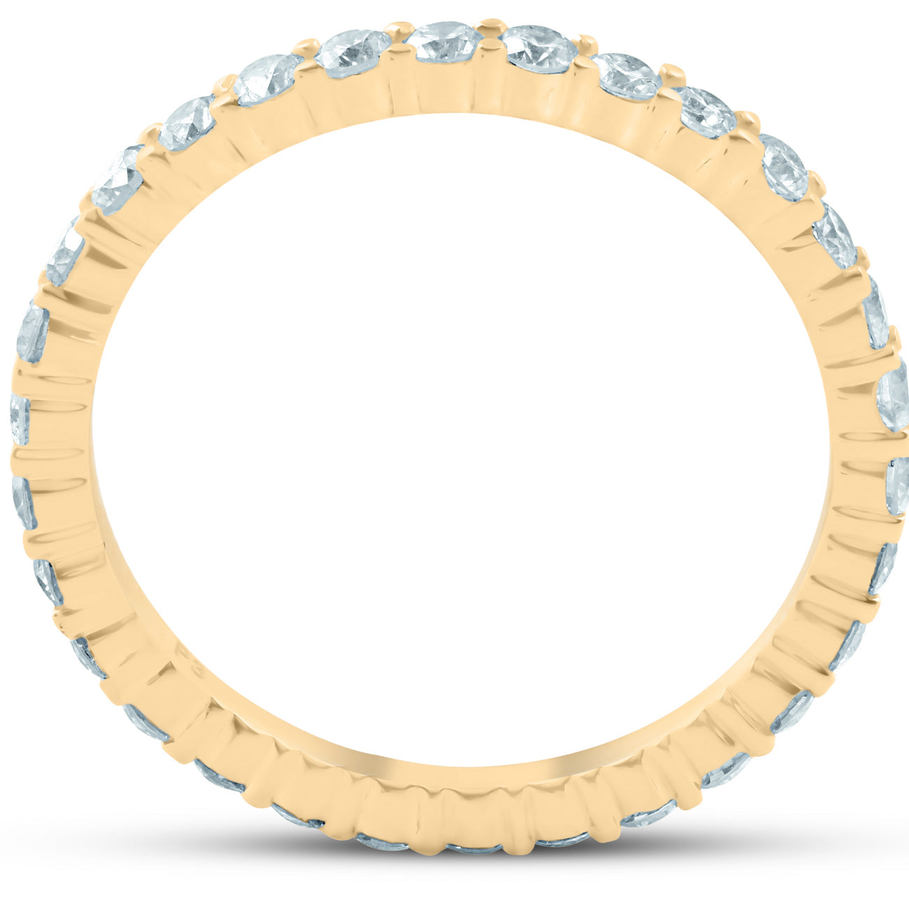 1 Ct T.W. Lab Grown Diamond Eternity Ring 14k Yellow Gold Stackable Wedding Band