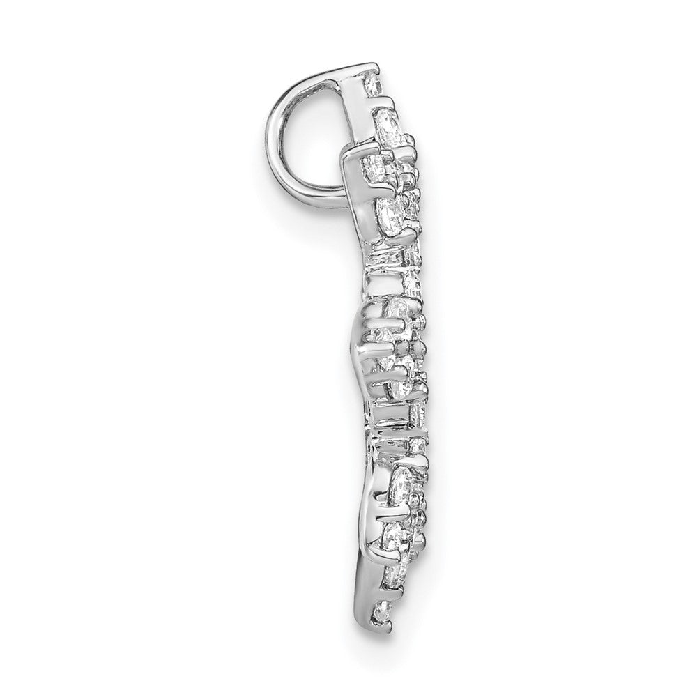 14K White Gold Lab Grown Diamond Fancy Circle Chain Slide Pendant (0.75ct VS G-H)