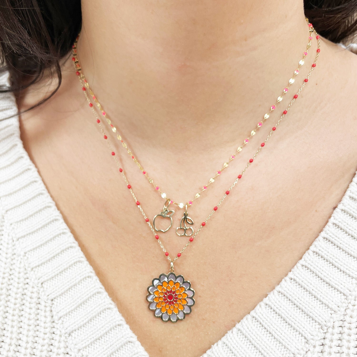 Mini Gold Cherry Charm