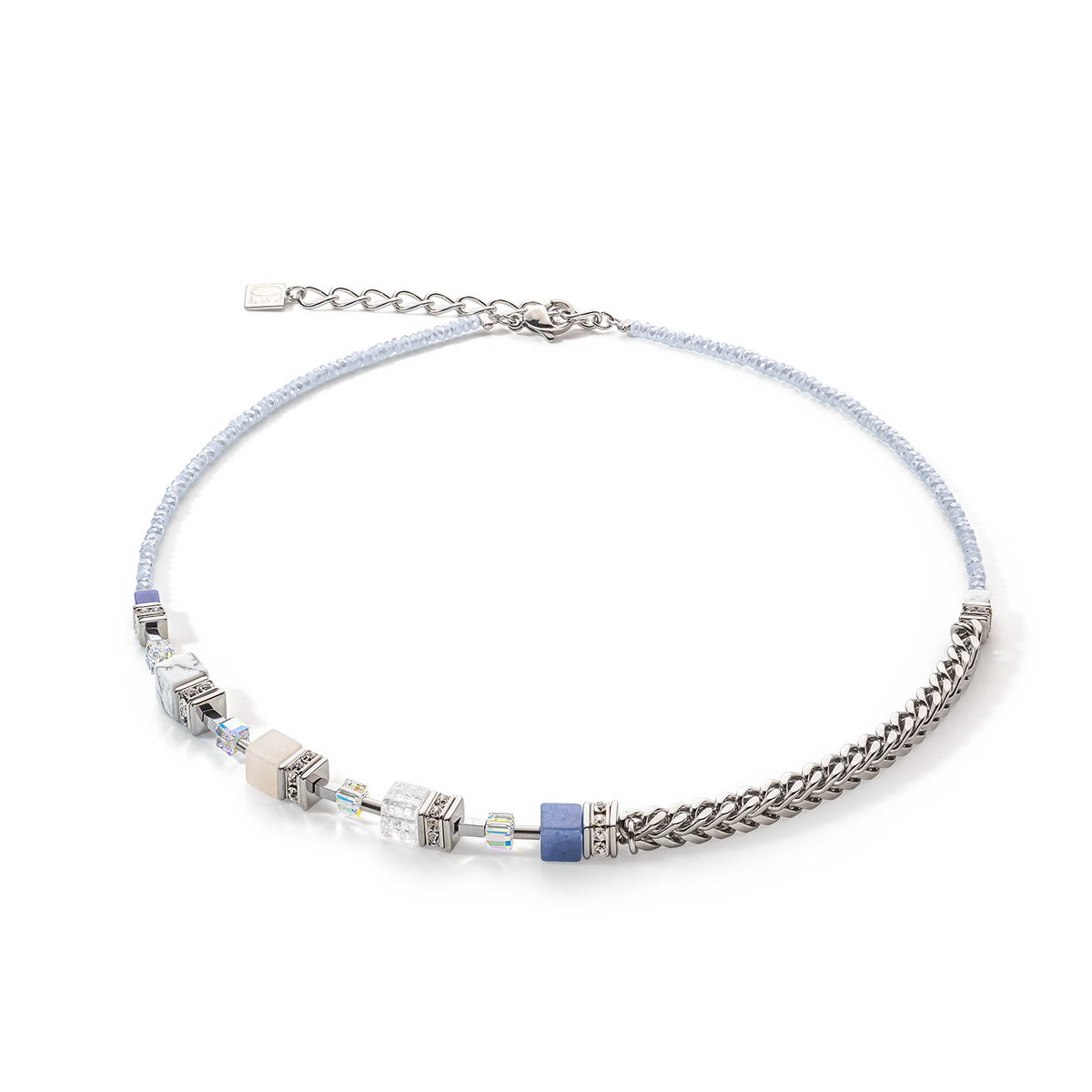 GeoCUBE® Precious Fusion Chunky Chain necklace light blue