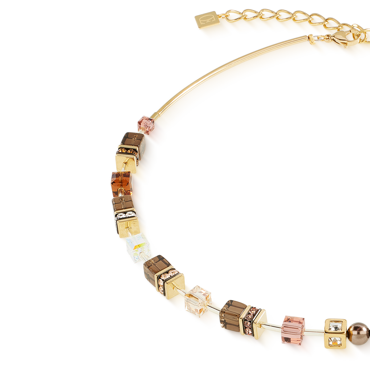 GeoCUBE® Precious Fusion Pearls Necklace Mocha Mousse