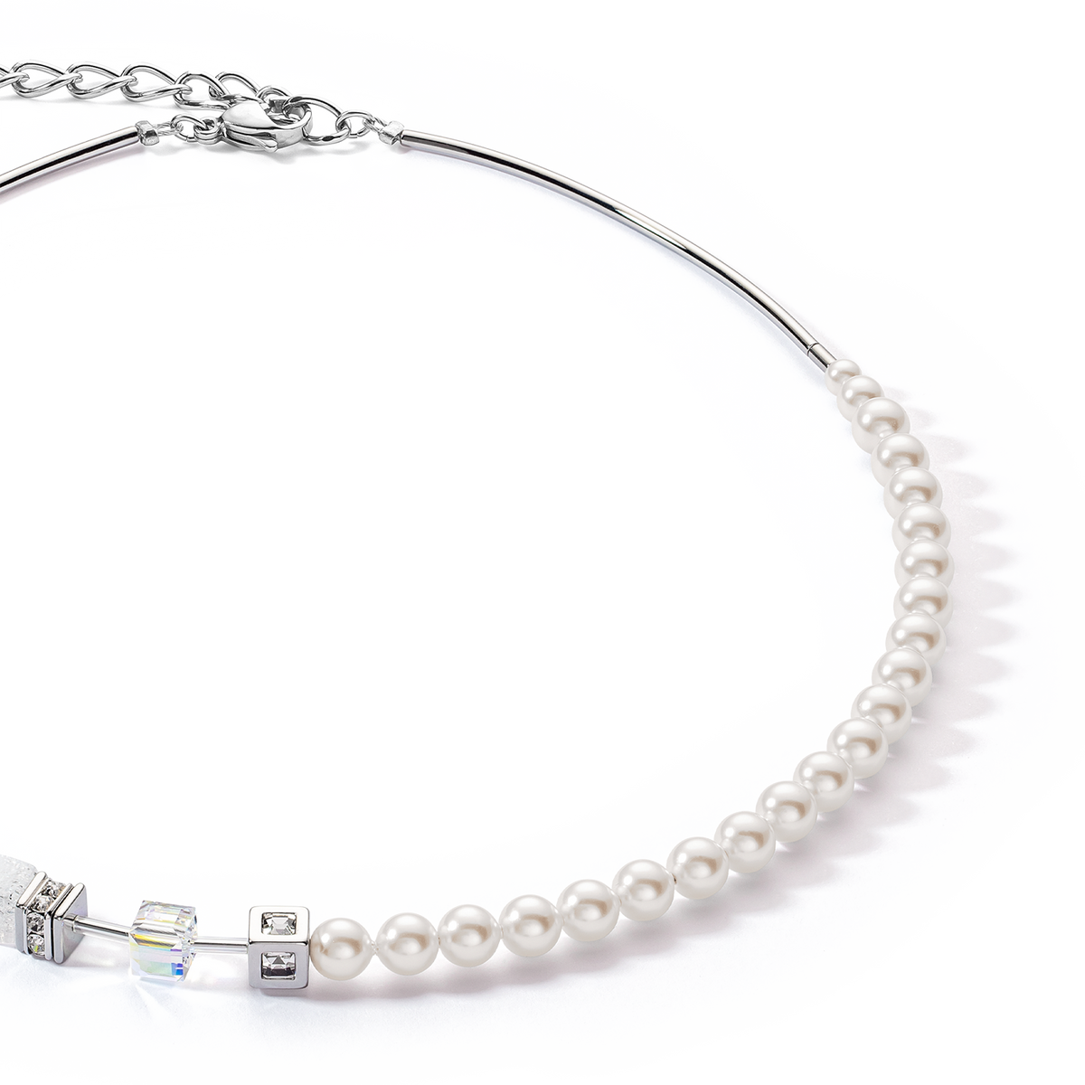 GeoCUBE® Precious Fusion Pearls necklace white