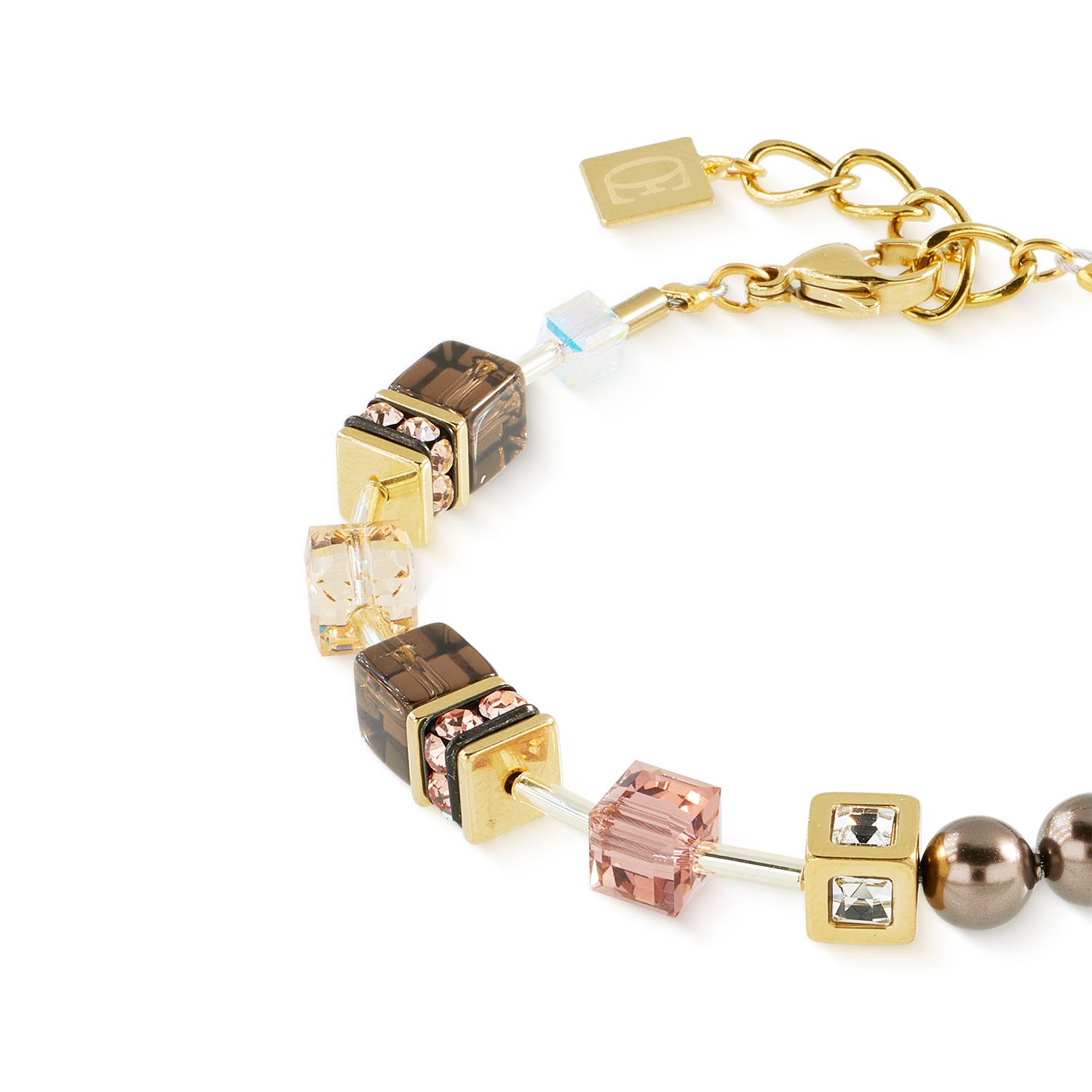 GeoCUBE® Precious Fusion Pearls Bracelet Mocha Mousse