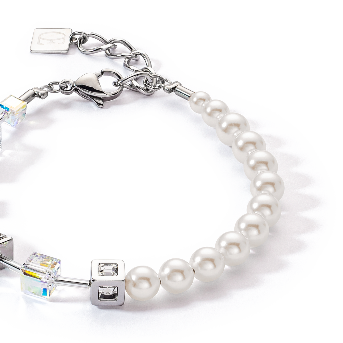 GeoCUBE® Precious Fusion Pearls bracelet white