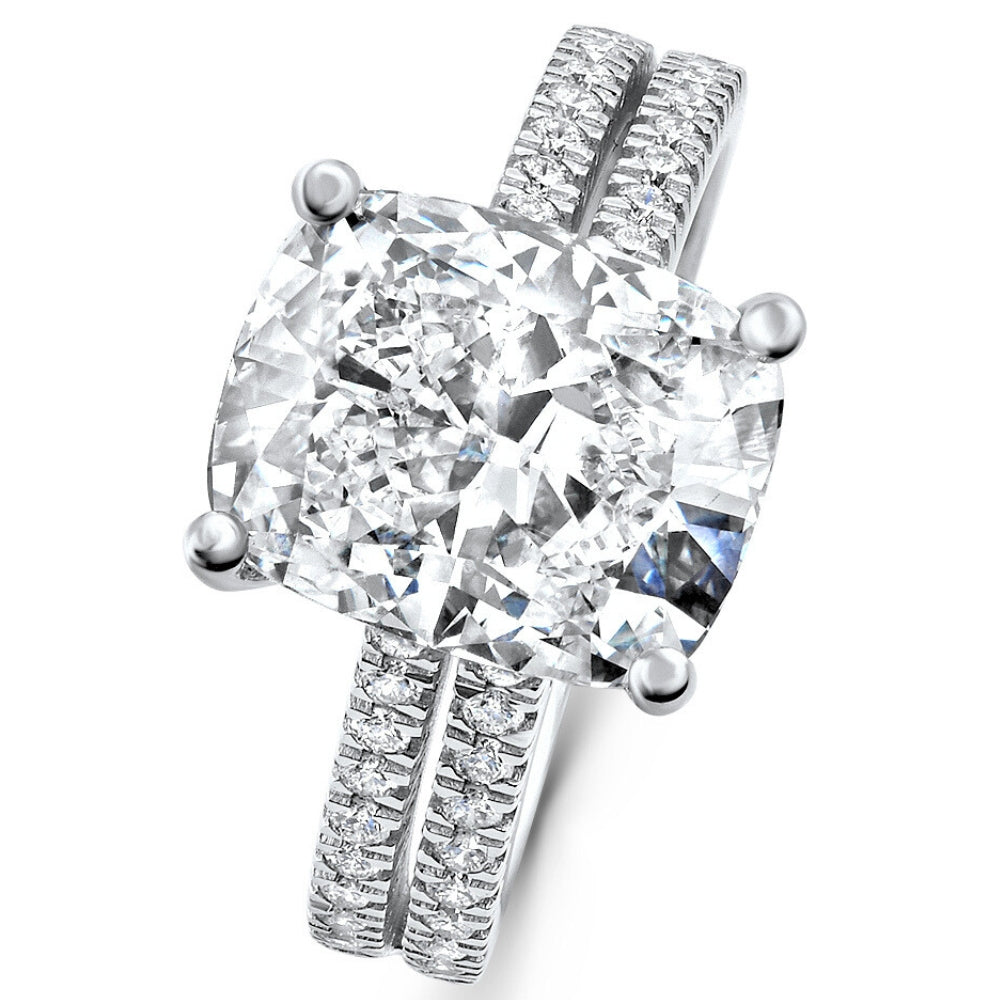 Certified 5.84Ct Cushion Cut Diamond Engagement 14k White Gold Lab Grown