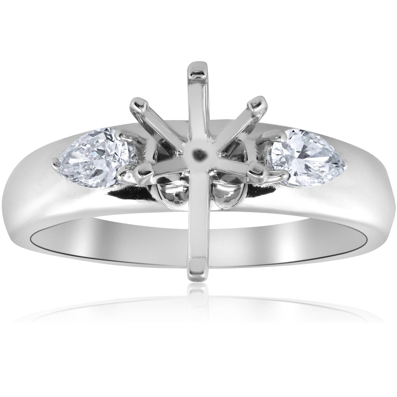 3/8 ct Pear Shaped Engagement Semi Mount Ring Setting