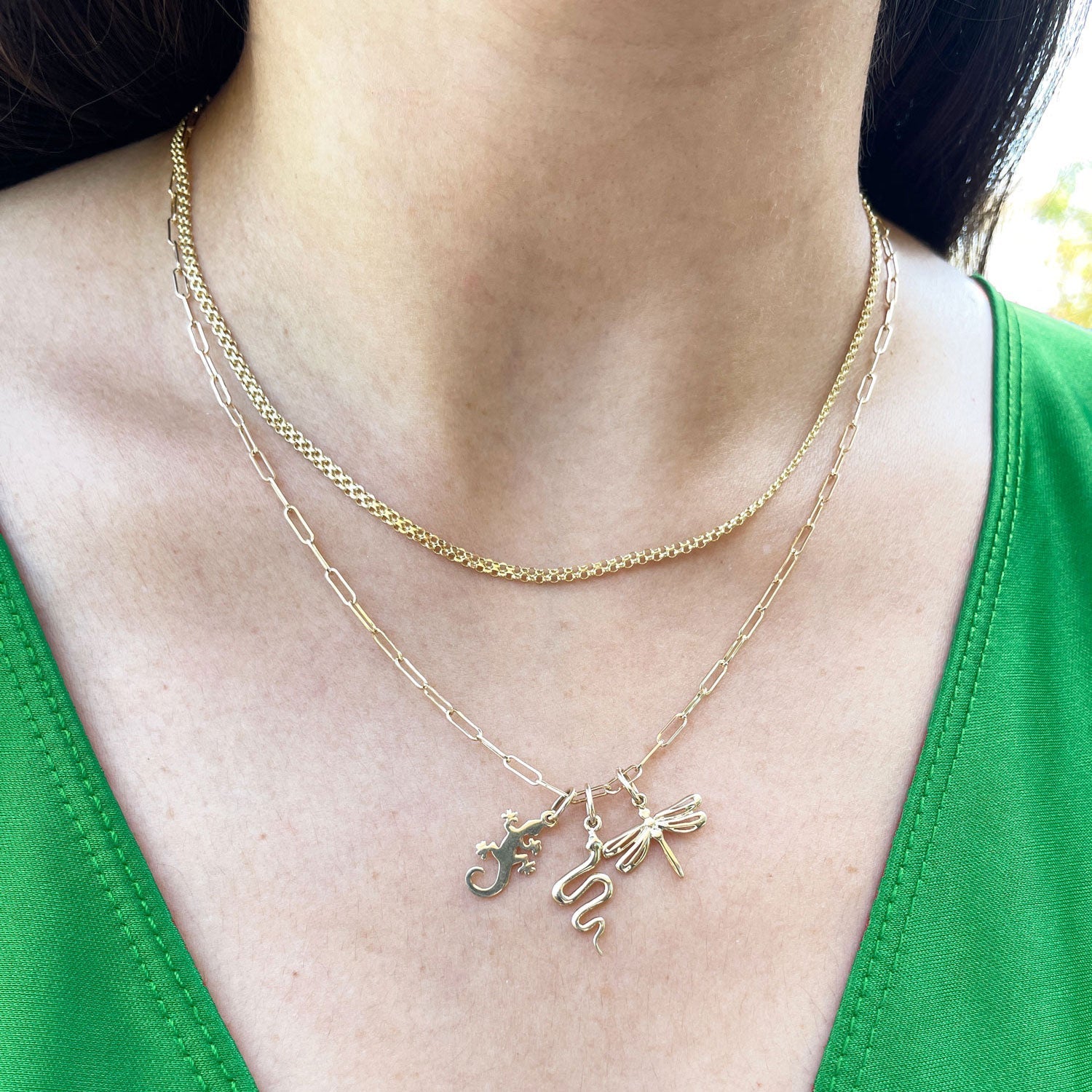 Mini Gold Lizard Charm