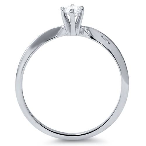 1/4ct Solitaire Marquise Diamond Engagement Ring 14K White Gold
