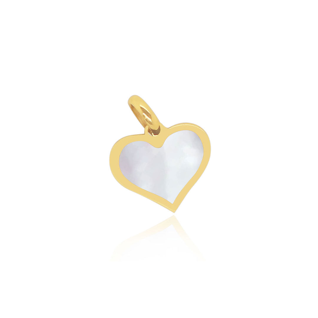 Mother Of Pearl Heart Charm 14 Mm