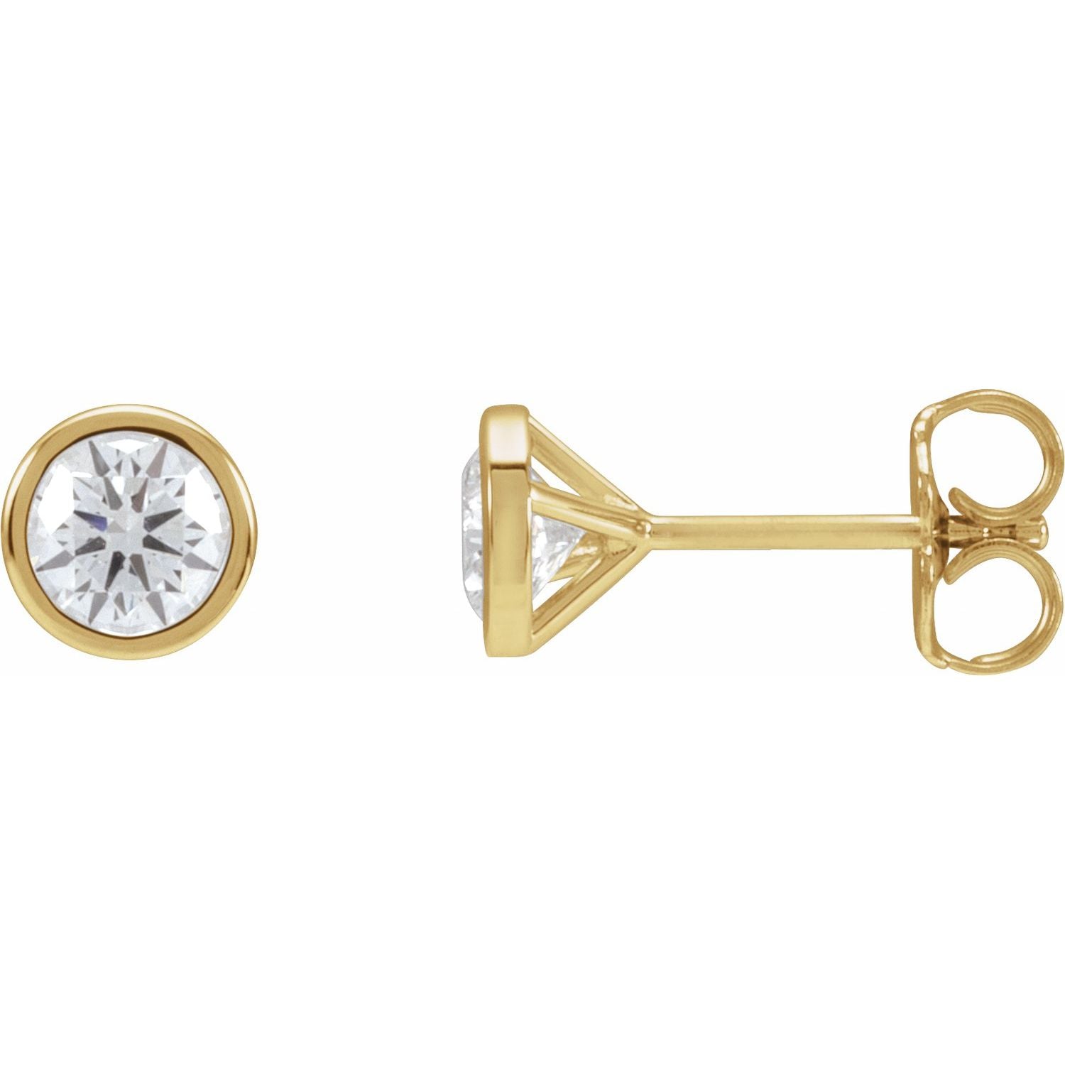 14K Gold 3/4ct Lab-grown Diamond Cocktail Stud Earrings Clarity SI Color G-H