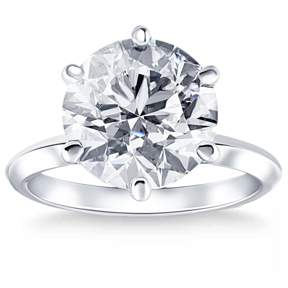Certified 7.08ct G/VS Solitaire Diamond Engagement Ring 14k White Gold Lab Grown Size: 6.5