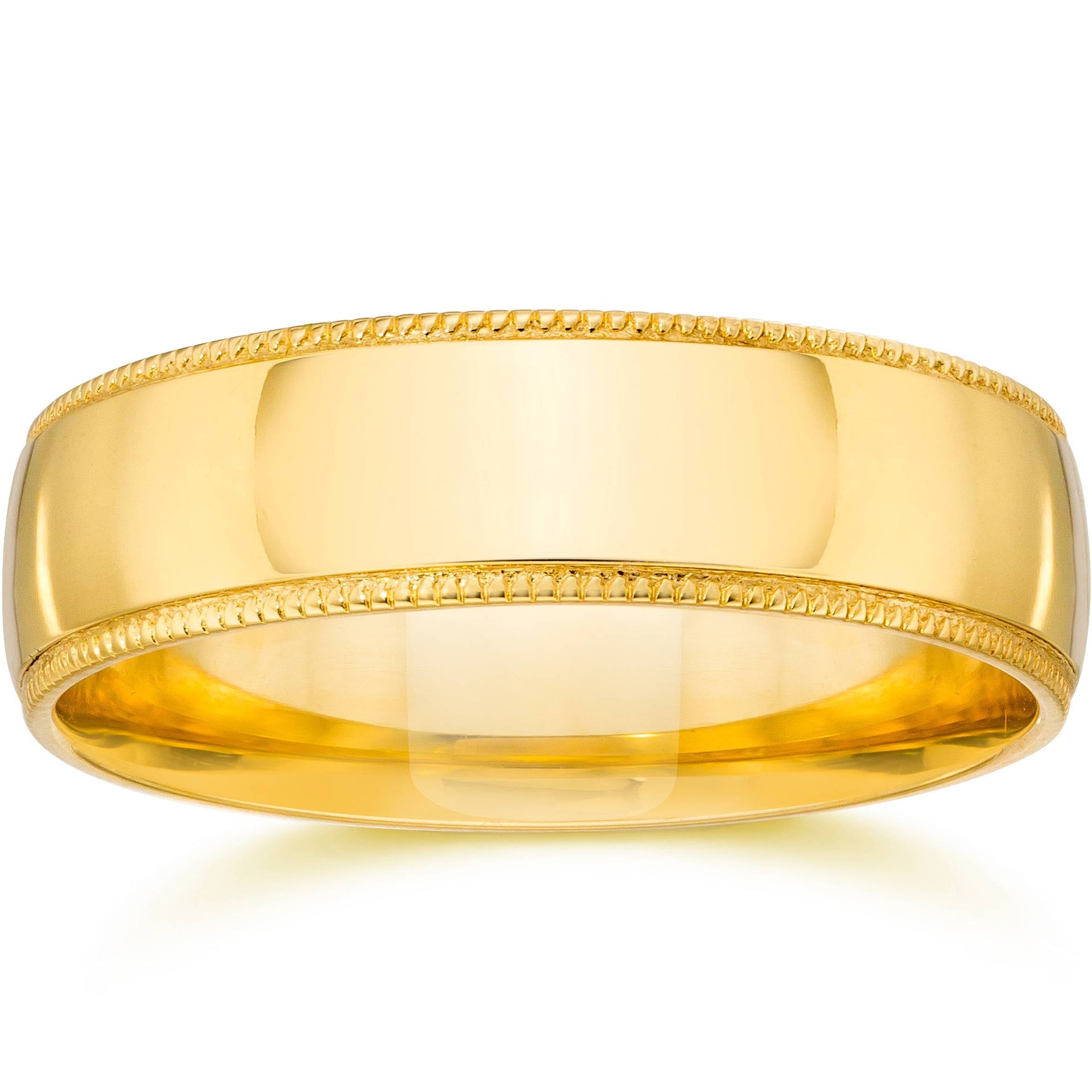 5mm Milgrain Wedding Band 14K Yellow Gold Size Selectable