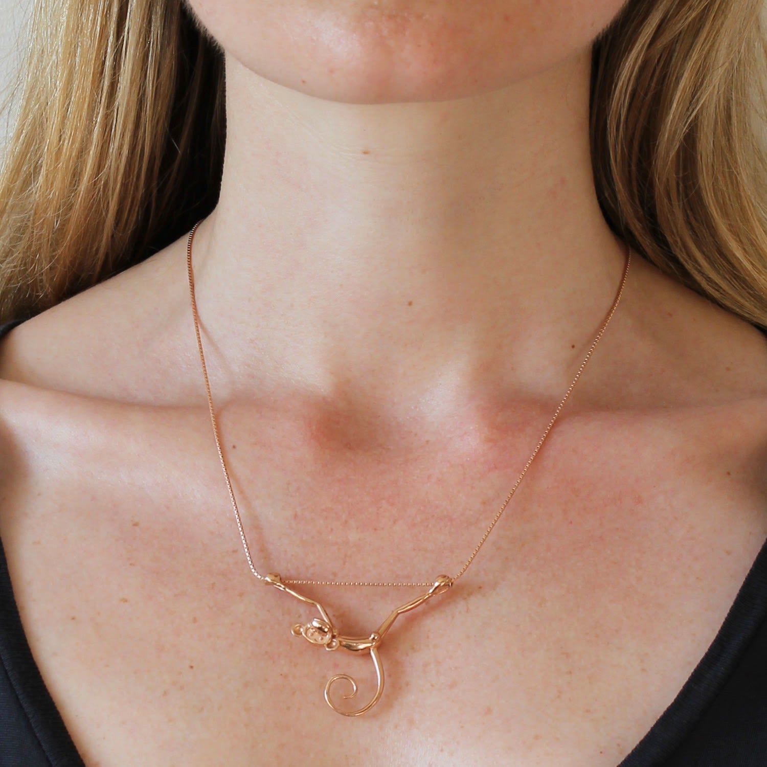 Toy Monkey Necklace - Rose Gold