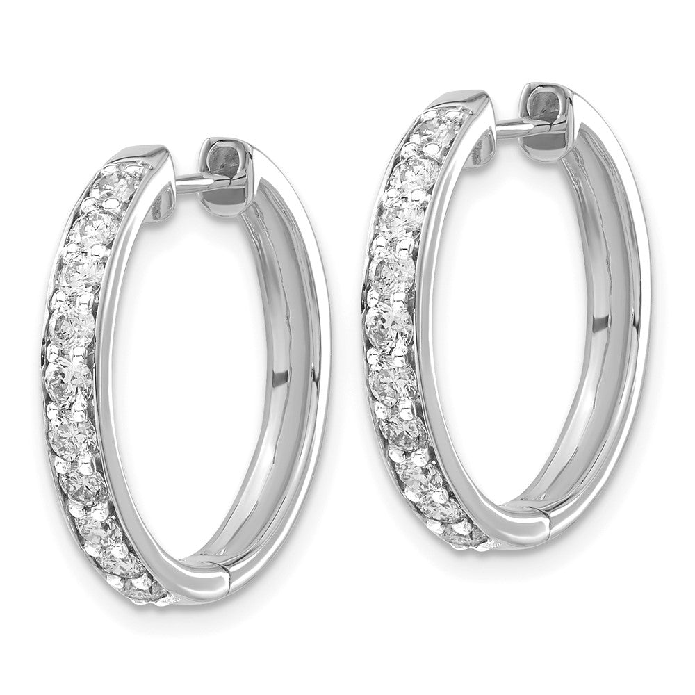 14k Gold 1 CT Lab Grown Diamond Hinged Hoop Earrings