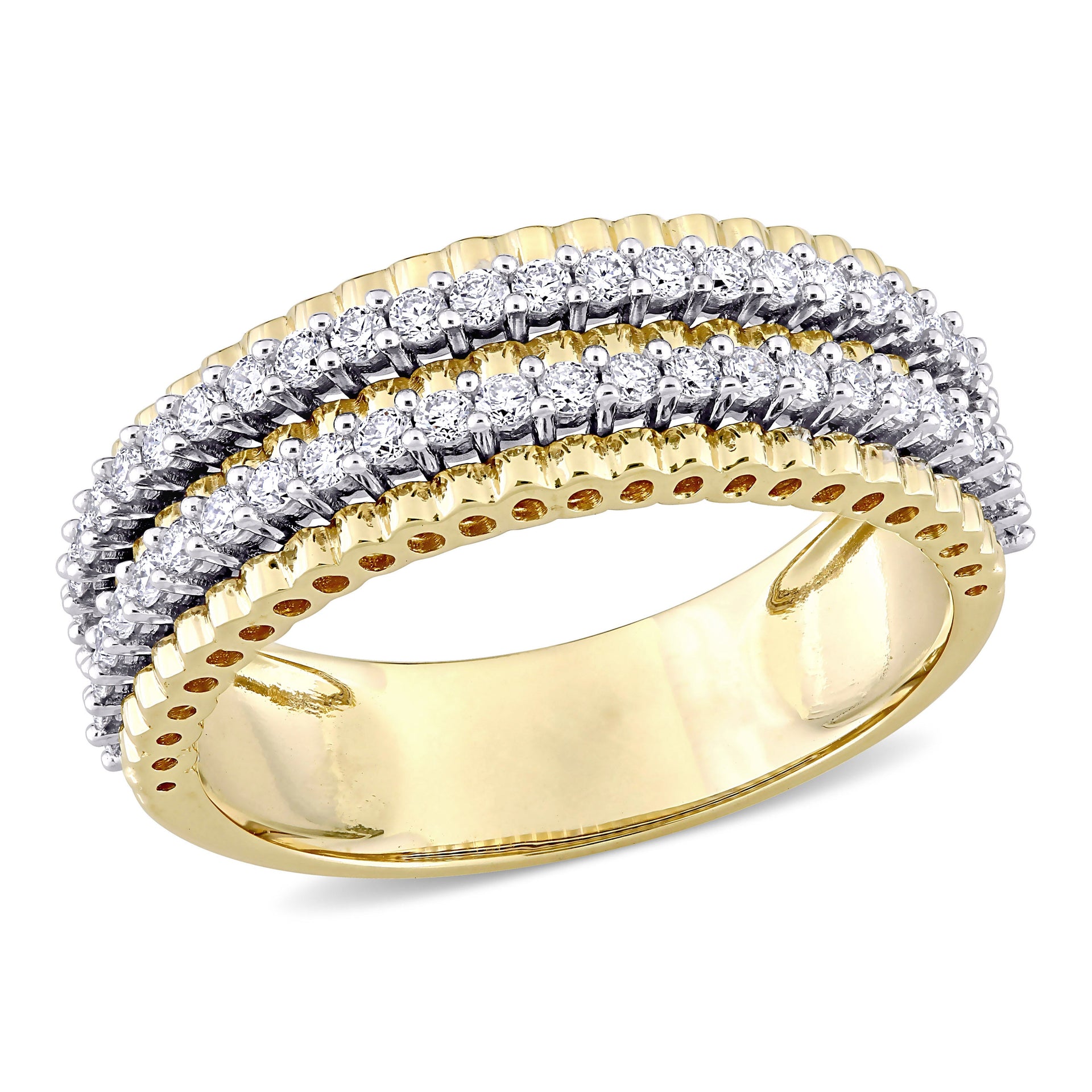 1/2 ct TDW Diamond Double Row Eternity Ring in 14k Two-Tone Gold