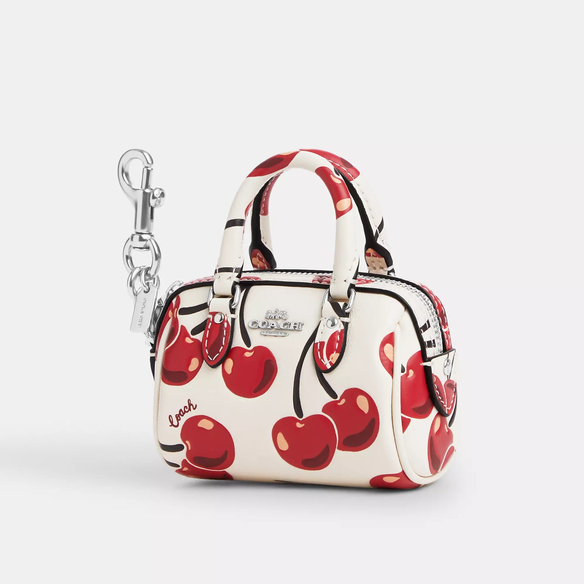 Coach Mini Rowan Bag Charm With Cherry Print