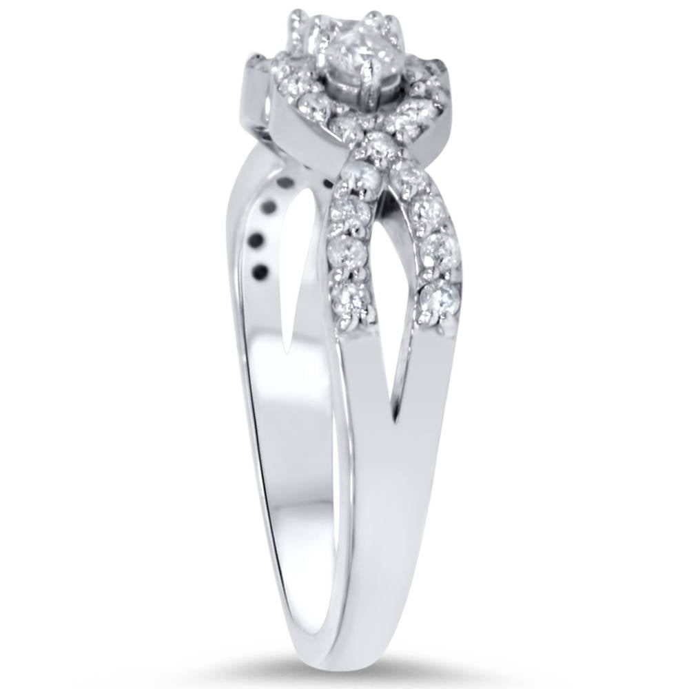 3/4ct 3-Stone Diamond Infinity Engagement Ring 10K White Gold