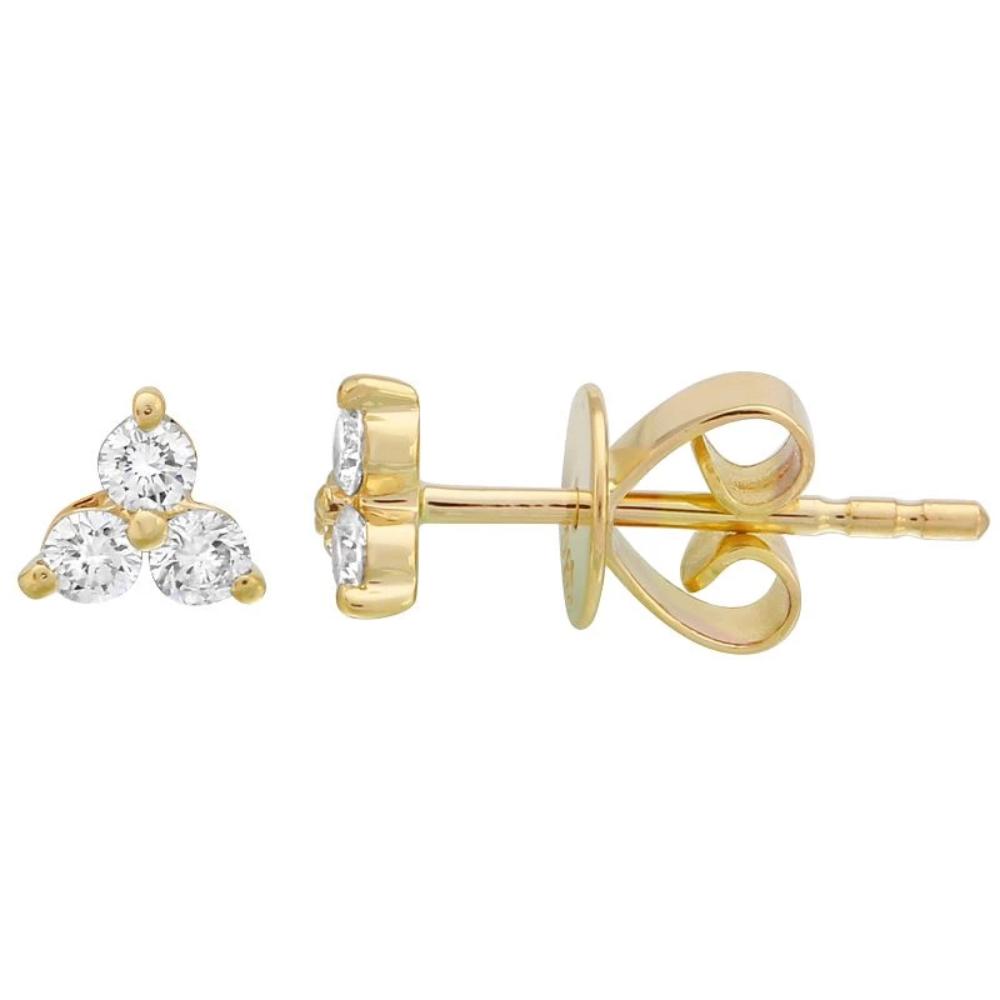 Gold Diamond Trio Earring