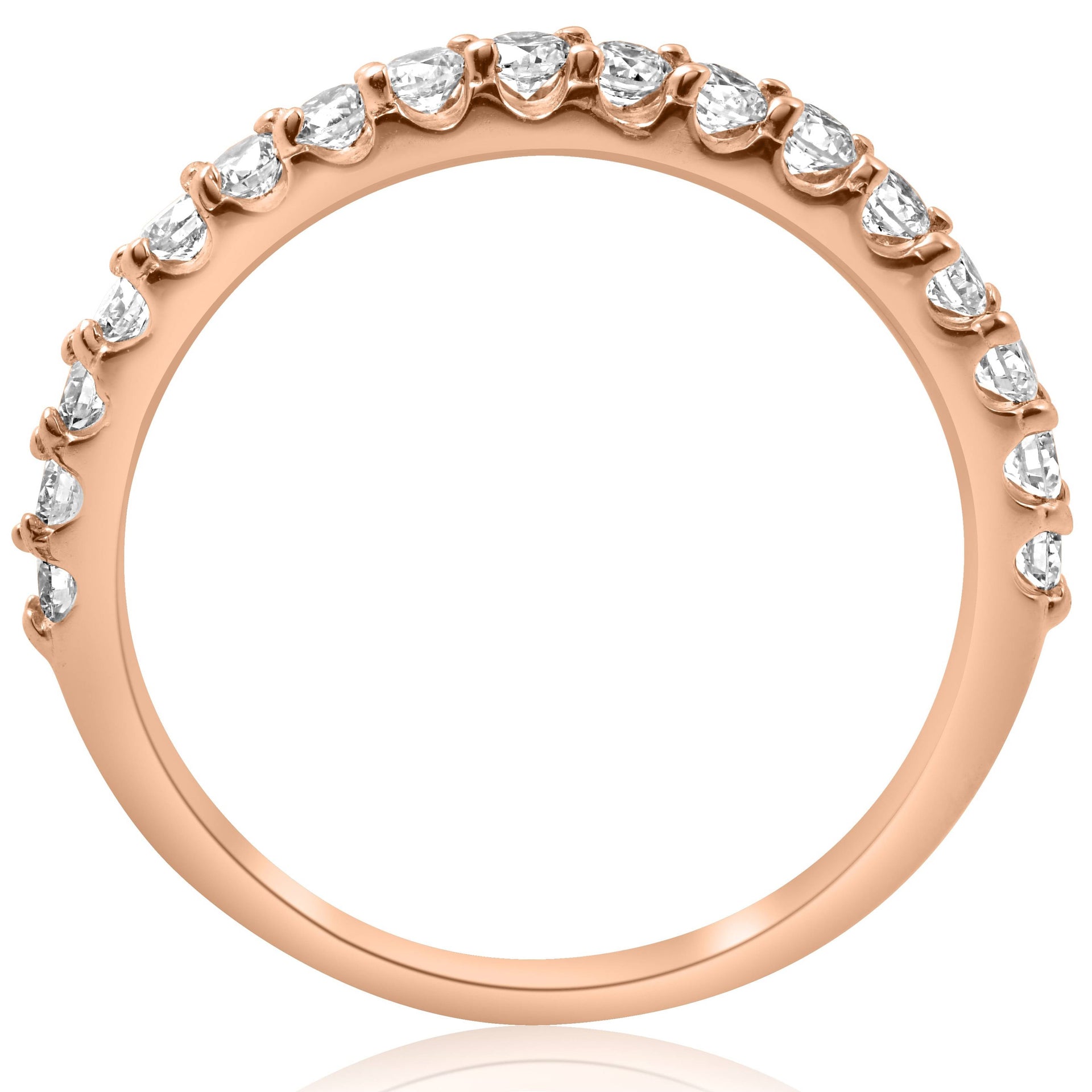 1/2 CT Diamond Ring 14k Rose Gold Women's Wedding Anniversary Band