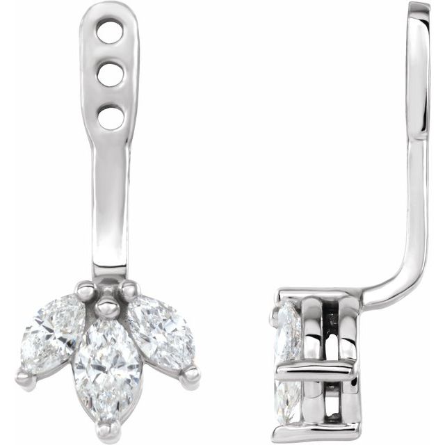 1.5Ct Natural Diamond Cluster Earrings in 14K White Gold