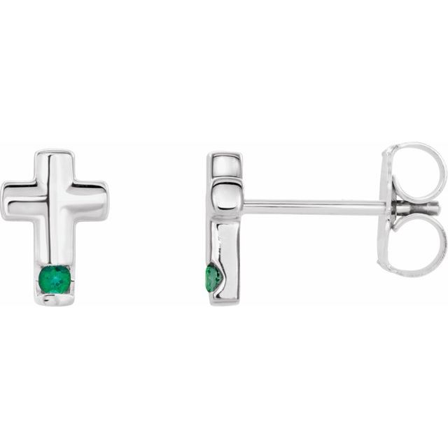 Emerald-Cut Lab-grown Diamond Earrings in 14K White Gold