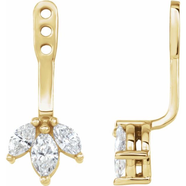 1.5Ct Natural Diamond Cluster Earrings in 14K White Gold