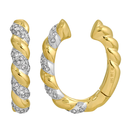 Gold Diamond Croissant Ear Cuff