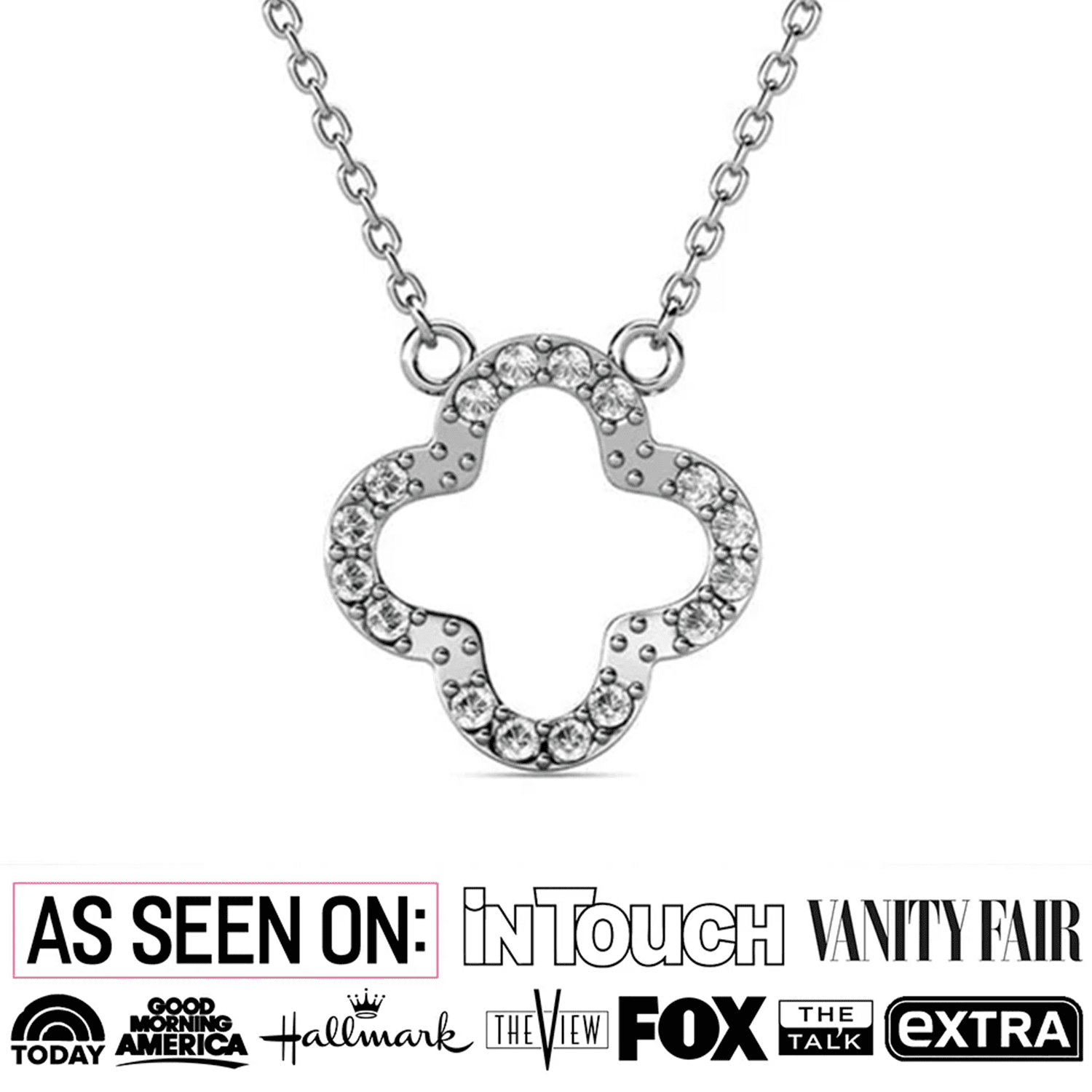 Cassandra 18k White Gold Plated Necklace with Swarovski Crystals
