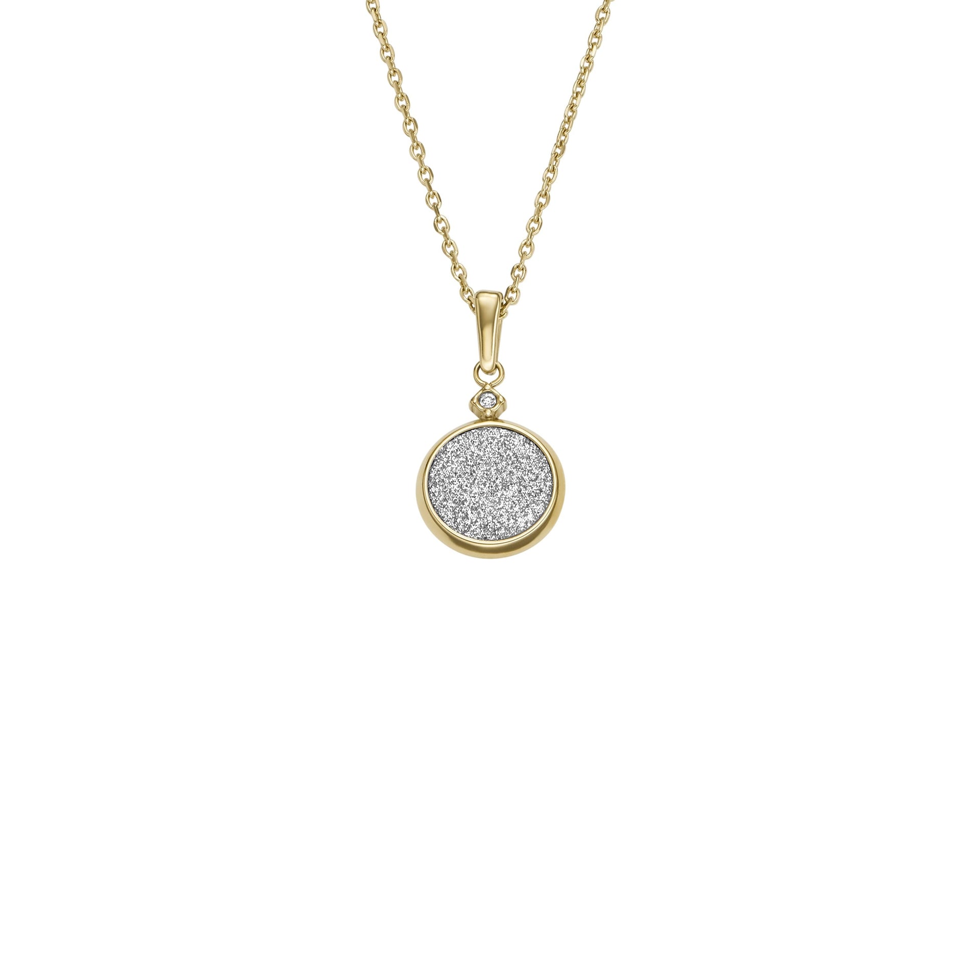 Fossil Women's Hazel Glitz Paper Gold-Tone Stainless Steel Pendant Necklace