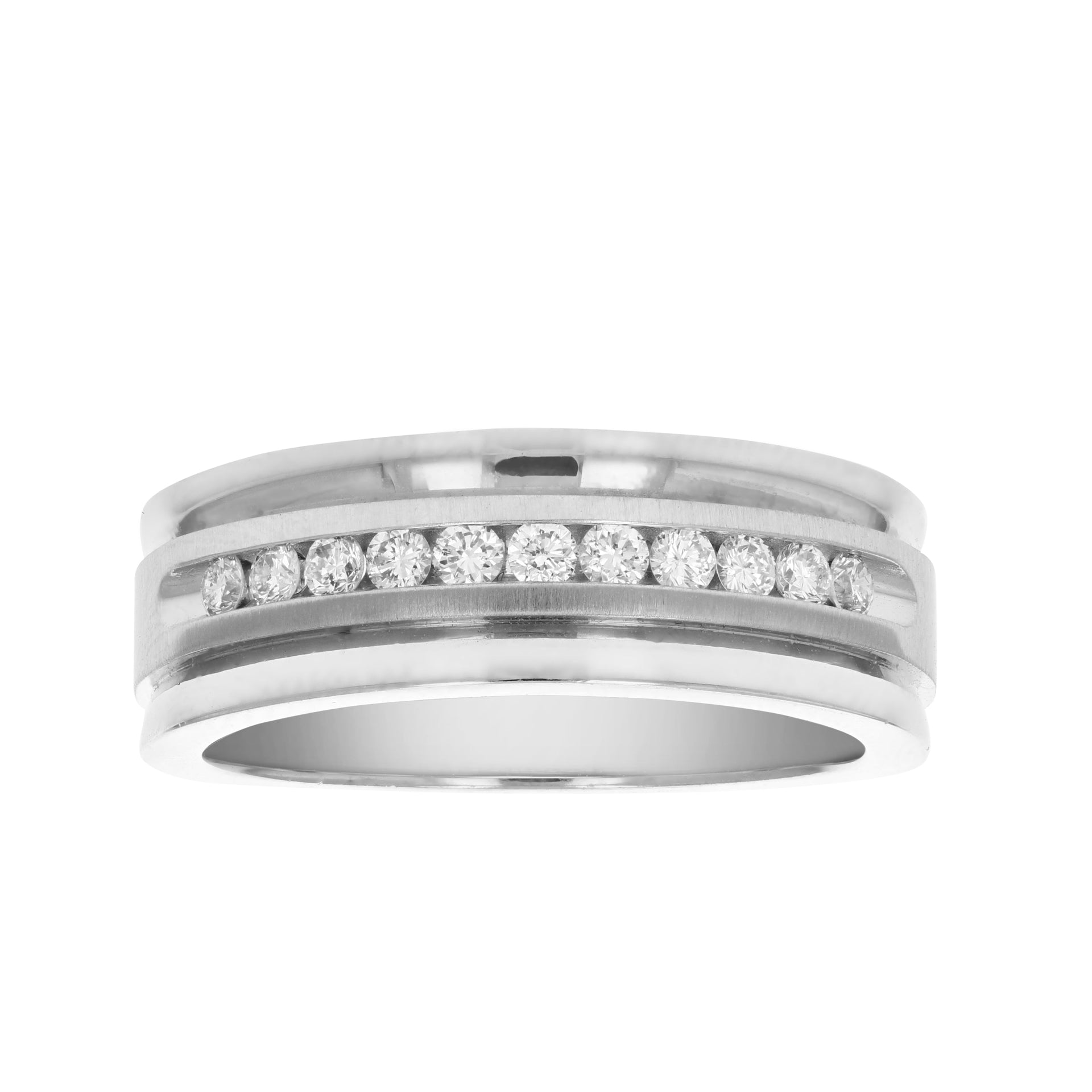 1/4 cttw SI1-SI2 11 Stone Certified Machine Diamond Wedding Band 14K Gold