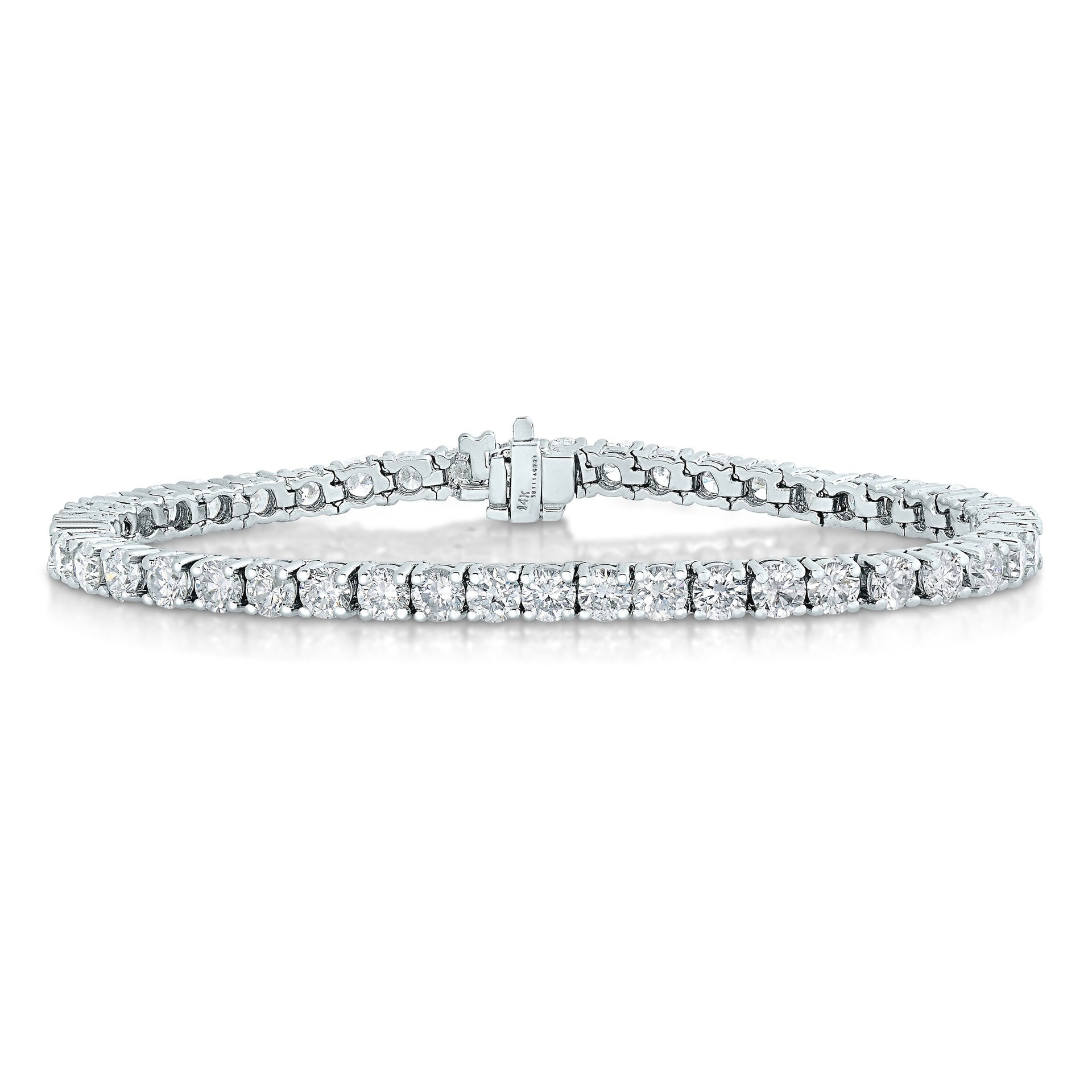 2 cttw Lab Grown Diamond Tennis Bracelet 14K White Gold Classic Prong Round 7 Inch