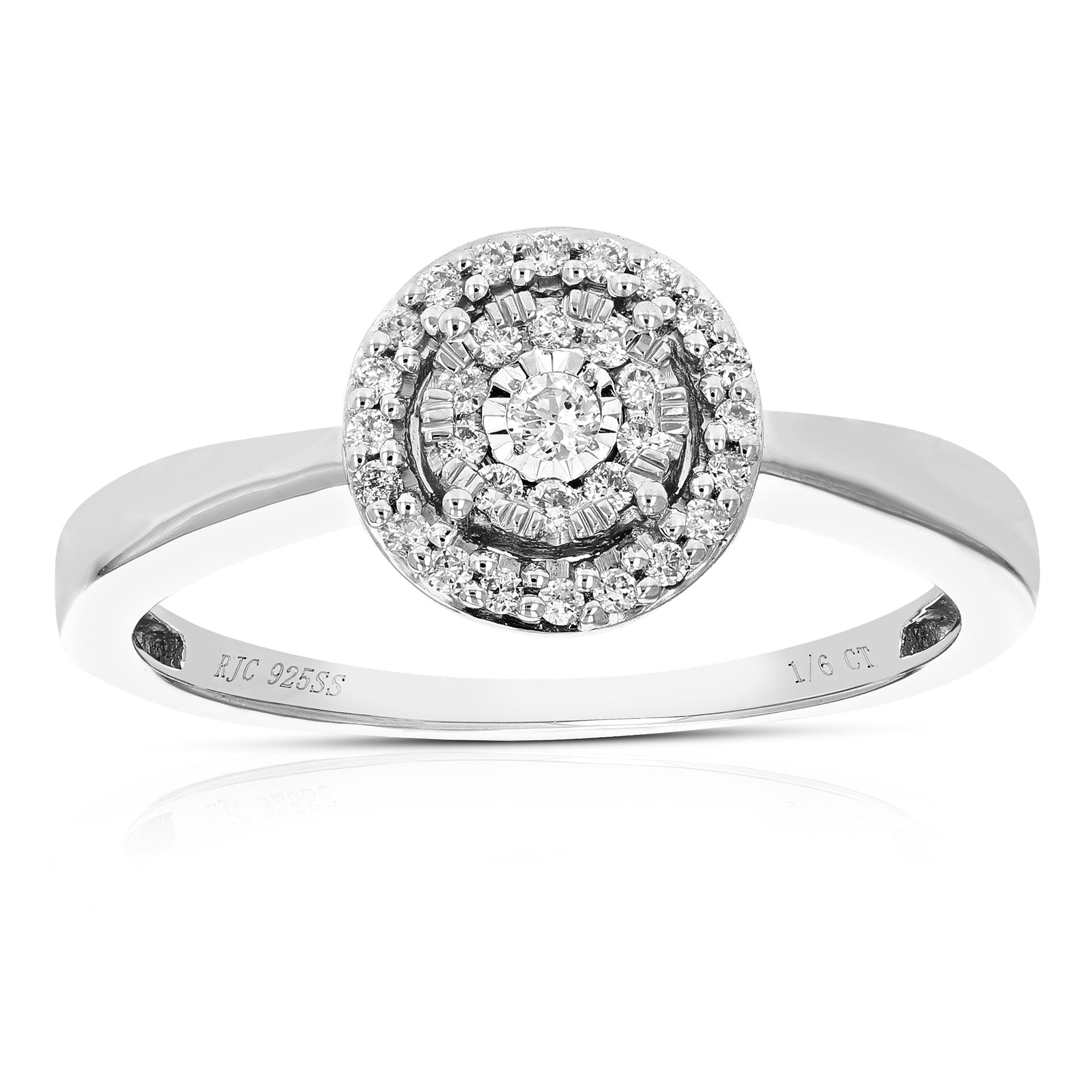 1/6 Cttw Lab Created Diamond Engagement Ring In Sterling Silver Prong