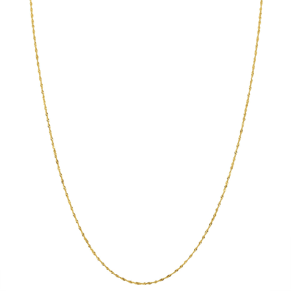 10K Yellow Gold 1Mm Singapore Chain With Spring Ring Clasp - 16 Inch