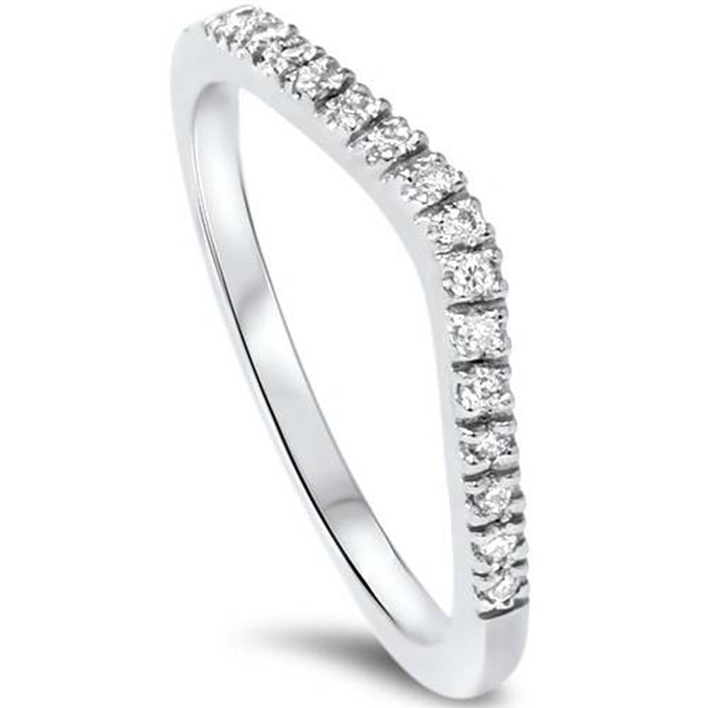 1/8 ct Curved Diamond Wedding Ring 950 Platinum