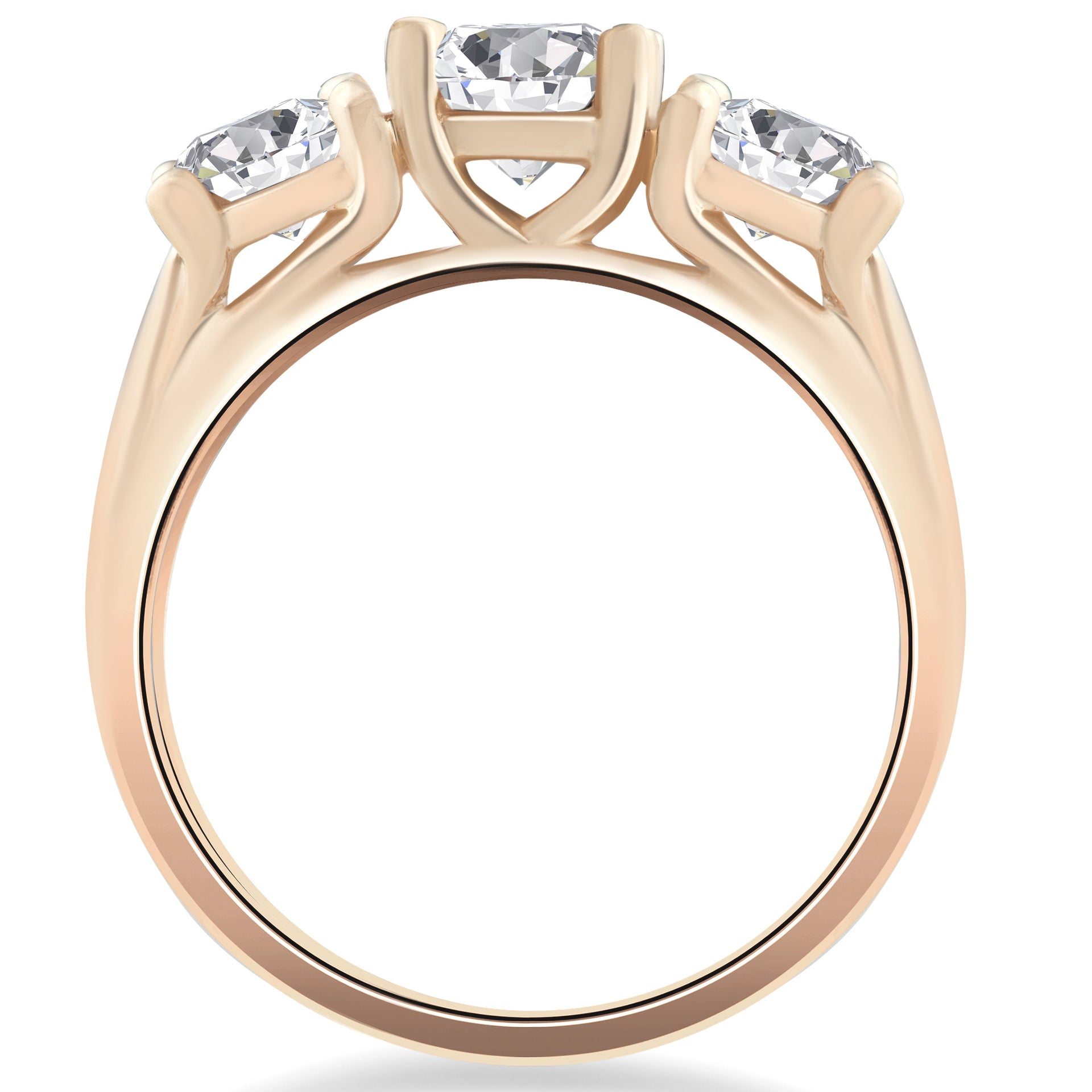 3 1/2 CT 3-Stone Engagement Ring 14k Yellow Gold